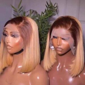 factory wig bob blond human hair