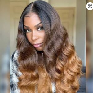 human hair blend tfrontal  imported 3 tone